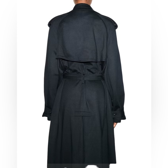 SKIMS NWT Boyfriend Fleece Oversized Trench Coat Onyx Women’s Size XXS - Picture 4 of 7